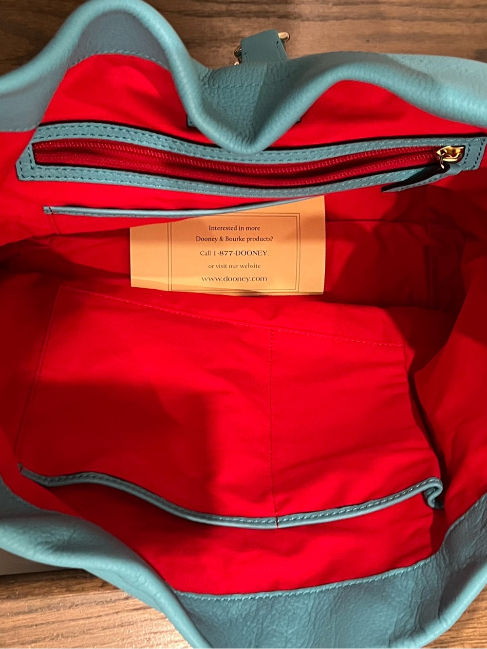 Dooney & Bourke blue Pebble Grain Logo Lock Tote NWT - Picture 4 of 5